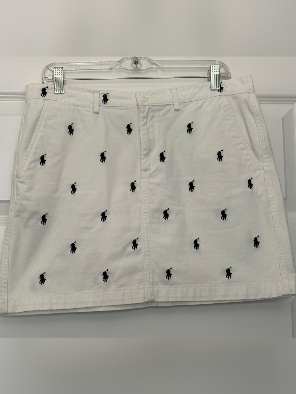 Polo by Ralph Lauren White Shorts with Navy Embroidered Pony Motif